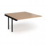 Connex Angled 1400 x 1600 x 725mm Back to Back Add On Bay - Black Frame Beech Top ACO1416-AB-K-B