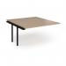 Connex Angled 1400 x 1600 x 725mm Back to Back Add On Bay - Black Frame Kendal Oak Top ACO1416-AB-K-KO