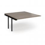 Connex Angled 1400 x 1600 x 725mm Back to Back Add On Bay - Black Frame Nebraska Oak Top ACO1416-AB-K-NO