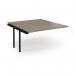 Connex Angled 1400 x 1600 x 725mm Back to Back Add On Bay - Black Frame Nebraska Oak Top ACO1416-AB-K-NO