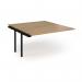 Connex Angled 1400 x 1600 x 725mm Back to Back Add On Bay - Black Frame Oak Top ACO1416-AB-K-O