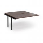 Connex Angled 1400 x 1600 x 725mm Back to Back Add On Bay - Black Frame Walnut Top ACO1416-AB-K-W