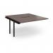 Connex Angled 1400 x 1600 x 725mm Back to Back Add On Bay - Black Frame Walnut Top ACO1416-AB-K-W