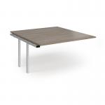 Connex Angled 1400 x 1600 x 725mm Back to Back Add On Bay - Silver Frame Nebraska Oak Top ACO1416-AB-S-NO