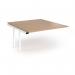 Connex Angled 1400 x 1600 x 725mm Back to Back Add On Bay - White Frame Beech Top ACO1416-AB-WH-B