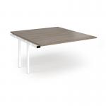 Connex Angled 1400 x 1600 x 725mm Back to Back Add On Bay - White Frame Nebraska Oak Top ACO1416-AB-WH-NO