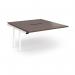 Connex Angled 1400 x 1600 x 725mm Back to Back Add On Bay - White Frame Walnut Top ACO1416-AB-WH-W