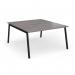 Connex Angled 1400 x 1600 x 725mm Back to Back Desk (2 x 1400mm) - Black Frame Grey Oak Top ACO1416-K-GO