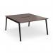 Connex Angled 1400 x 1600 x 725mm Back to Back Desk (2 x 1400mm) - Black Frame Walnut Top ACO1416-K-W