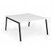 Connex Angled 1400 x 1600 x 725mm Back to Back Desk (2 x 1400mm) - Black Frame White Top ACO1416-K-WH