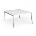 Connex Angled 1400 x 1600 x 725mm Back to Back Desk (2 x 1400mm) - Silver Frame White Top ACO1416-S-WH