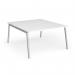 Connex Angled 1400 x 1600 x 725mm Back to Back Desk (2 x 1400mm) - Silver Frame White Top ACO1416-S-WH