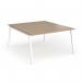Connex Angled 1400 x 1600 x 725mm Back to Back Desk (2 x 1400mm) - White Frame Kendal Oak Top ACO1416-WH-KO