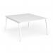 Connex Angled 1400 x 1600 x 725mm Back to Back Desk (2 x 1400mm) - White Frame White Top ACO1416-WH-WH