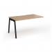 Connex Angled 1400 x 800 x 725mm Single Add On Bay - Black Frame Beech Top ACO148-AB-K-B