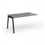Connex Angled 1400 x 800 x 725mm Single Add On Bay - Black Frame Grey Oak Top ACO148-AB-K-GO