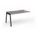Connex Angled 1400 x 800 x 725mm Single Add On Bay - Black Frame Grey Oak Top ACO148-AB-K-GO