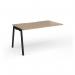 Connex Angled 1400 x 800 x 725mm Single Add On Bay - Black Frame Kendal Oak Top ACO148-AB-K-KO