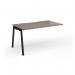 Connex Angled 1400 x 800 x 725mm Single Add On Bay - Black Frame Nebraska Oak Top ACO148-AB-K-NO