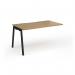 Connex Angled 1400 x 800 x 725mm Single Add On Bay - Black Frame Oak Top ACO148-AB-K-O