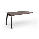 Connex Angled 1400 x 800 x 725mm Single Add On Bay - Black Frame Walnut Top ACO148-AB-K-W