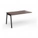 Connex Angled 1400 x 800 x 725mm Single Add On Bay - Black Frame Walnut Top ACO148-AB-K-W