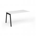 Connex Angled 1400 x 800 x 725mm Single Add On Bay - Black Frame White Top ACO148-AB-K-WH