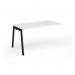 Connex Angled 1400 x 800 x 725mm Single Add On Bay - Black Frame White Top ACO148-AB-K-WH