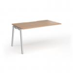 Connex Angled 1400 x 800 x 725mm Single Add On Bay - Silver Frame Beech Top ACO148-AB-S-B