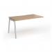 Connex Angled 1400 x 800 x 725mm Single Add On Bay - Silver Frame Beech Top ACO148-AB-S-B