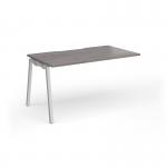 Connex Angled 1400 x 800 x 725mm Single Add On Bay - Silver Frame Grey Oak Top ACO148-AB-S-GO