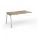 Connex Angled 1400 x 800 x 725mm Single Add On Bay - Silver Frame Kendal Oak Top ACO148-AB-S-KO