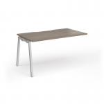 Connex Angled 1400 x 800 x 725mm Single Add On Bay - Silver Frame Nebraska Oak Top ACO148-AB-S-NO