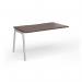 Connex Angled 1400 x 800 x 725mm Single Add On Bay - Silver Frame Walnut Top ACO148-AB-S-W