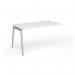 Connex Angled 1400 x 800 x 725mm Single Add On Bay - Silver Frame White Top ACO148-AB-S-WH