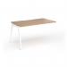 Connex Angled 1400 x 800 x 725mm Single Add On Bay - White Frame Beech Top ACO148-AB-WH-B
