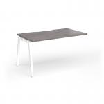 Connex Angled 1400 x 800 x 725mm Single Add On Bay - White Frame Grey Oak Top ACO148-AB-WH-GO