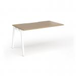 Connex Angled 1400 x 800 x 725mm Single Add On Bay - White Frame Kendal Oak Top ACO148-AB-WH-KO