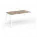 Connex Angled 1400 x 800 x 725mm Single Add On Bay - White Frame Kendal Oak Top ACO148-AB-WH-KO