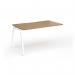 Connex Angled 1400 x 800 x 725mm Single Add On Bay - White Frame Oak Top ACO148-AB-WH-O