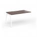 Connex Angled 1400 x 800 x 725mm Single Add On Bay - White Frame Walnut Top ACO148-AB-WH-W