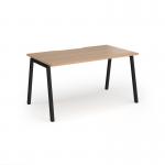 Connex Angled 1400 x 800 x 725mm Single Desk - Black Frame Beech Top ACO148-K-B
