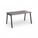 Connex Angled 1400 x 800 x 725mm Single Desk - Black Frame Grey Oak Top ACO148-K-GO