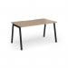 Connex Angled 1400 x 800 x 725mm Single Desk - Black Frame Kendal Oak Top ACO148-K-KO