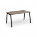 Connex Angled 1400 x 800 x 725mm Single Desk - Black Frame Nebraska Oak Top ACO148-K-NO