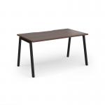 Connex Angled 1400 x 800 x 725mm Single Desk - Black Frame Walnut Top ACO148-K-W