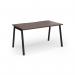 Connex Angled 1400 x 800 x 725mm Single Desk - Black Frame Walnut Top ACO148-K-W