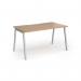 Connex Angled 1400 x 800 x 725mm Single Desk - Silver Frame Beech Top ACO148-S-B
