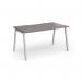 Connex Angled 1400 x 800 x 725mm Single Desk - Silver Frame Grey Oak Top ACO148-S-GO