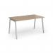 Connex Angled 1400 x 800 x 725mm Single Desk - Silver Frame Kendal Oak Top ACO148-S-KO